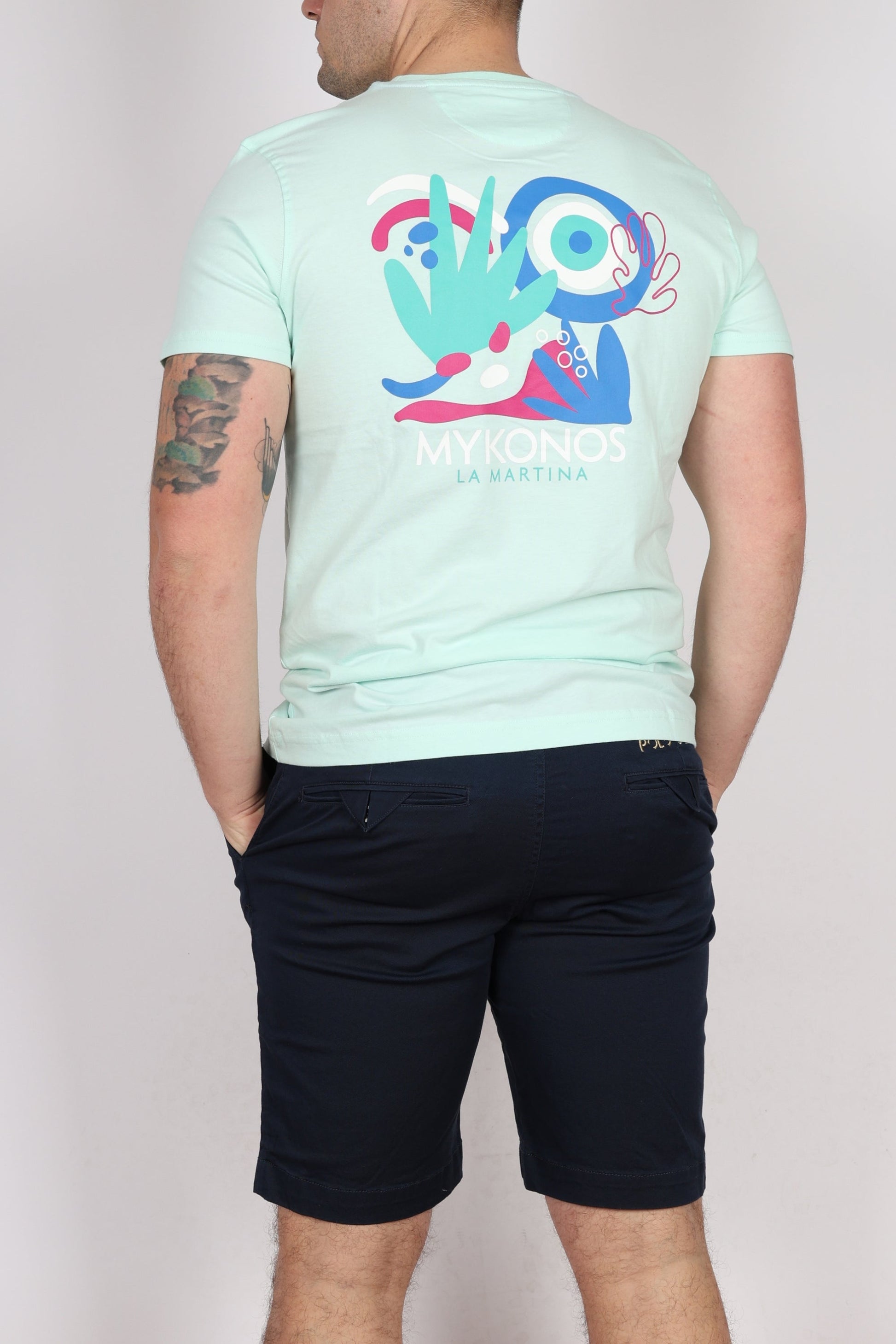 Мъжка Тениска, Зелен & Бял Roberto Fashion Store T-shirt YMR605JS39507163 Зелен S