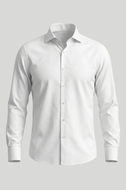 Мъжка еластична риза от бамбукова вискоза - Бял Boston Roberto Fashion Store T-shirt MAY83300300-39 39
