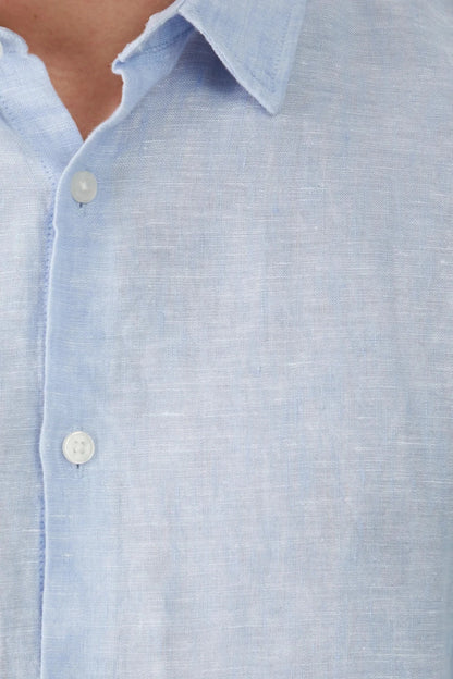 Мъжка ленена риза за плаж в светло син цвят Roberto Fashion Store Roberto Fashion Store Shirt RS25KDM090-05M-S S
