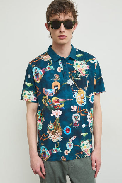 Мъжка многоцветна поло тениска с абстрактни фигури "Kit Mizeres" Medicine Roberto Fashion Store Set RS26-POMA51-MLA-L L