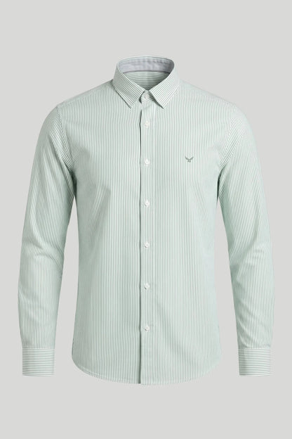 Мъжка риза Oxford на райе - Зелен Boston Roberto Fashion Store T-shirt MAY83201381-S S