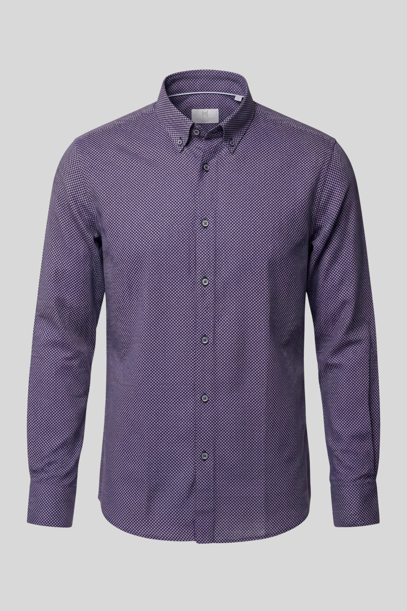 Мъжка риза с дълъг ръкав, лилава Roberto&Co Roberto Fashion Store Shirt MCM0808SHRGEOPRPM M