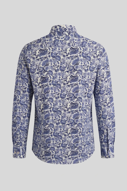 Мъжка риза с дълъг ръкав, пейсли принт, тъмносиньо и бяло Roberto&Co Roberto Fashion Store Shirt MCM0808SHRNAVWHIM M