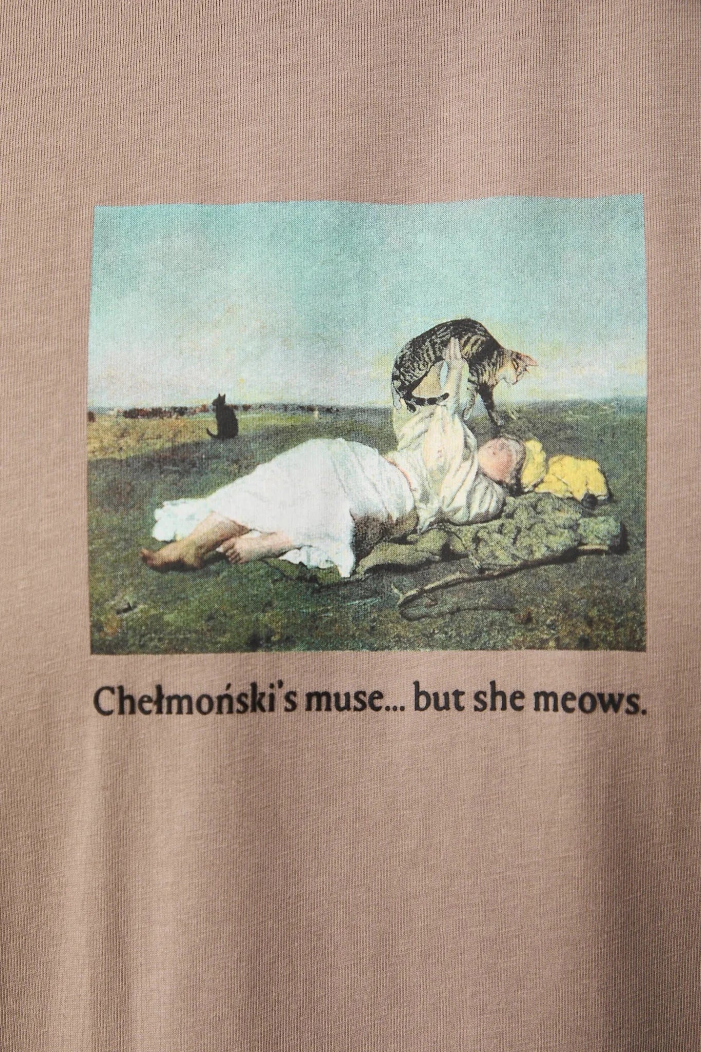 Мъжка тениска с абстрактен арт принт в средата в бежов цвят Medicine Roberto Fashion Store T-shirt RS26TSM353-80X-S S
