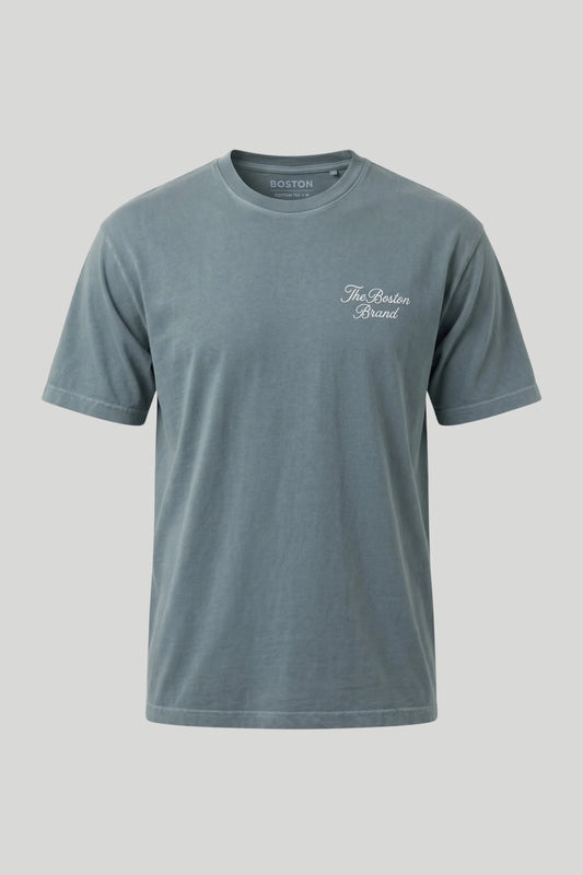 Мъжка тениска "Superlola" от 100% памук, синьо-сива — колекция Boston, размери S-XL Boston Roberto Fashion Store T-shirt MAY83001405-S S