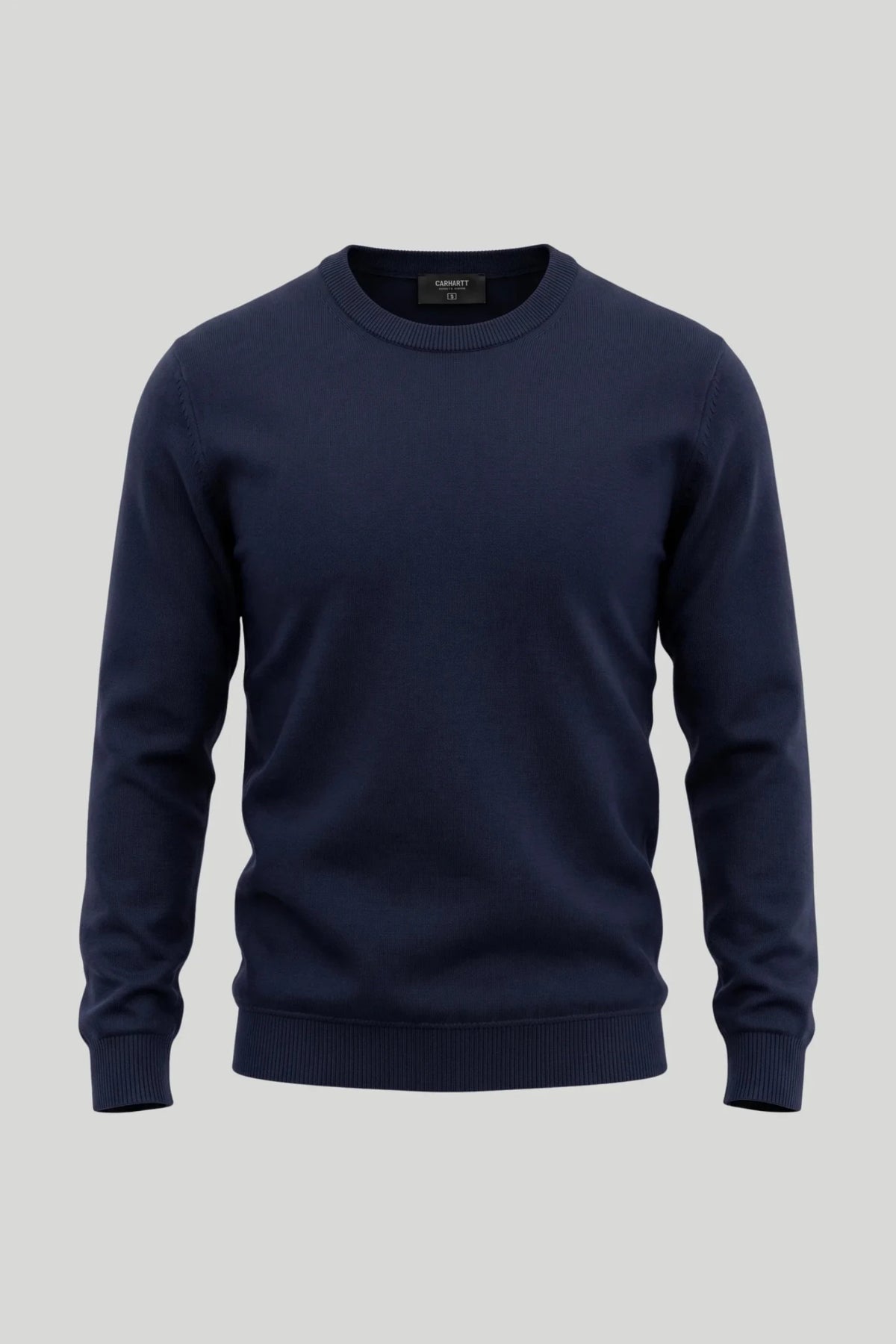 Мъжки памучен пуловер с обло деколте в морско синьо Roberto&Co Roberto Fashion Store Sweater CLM0808KNINAVYBLS S