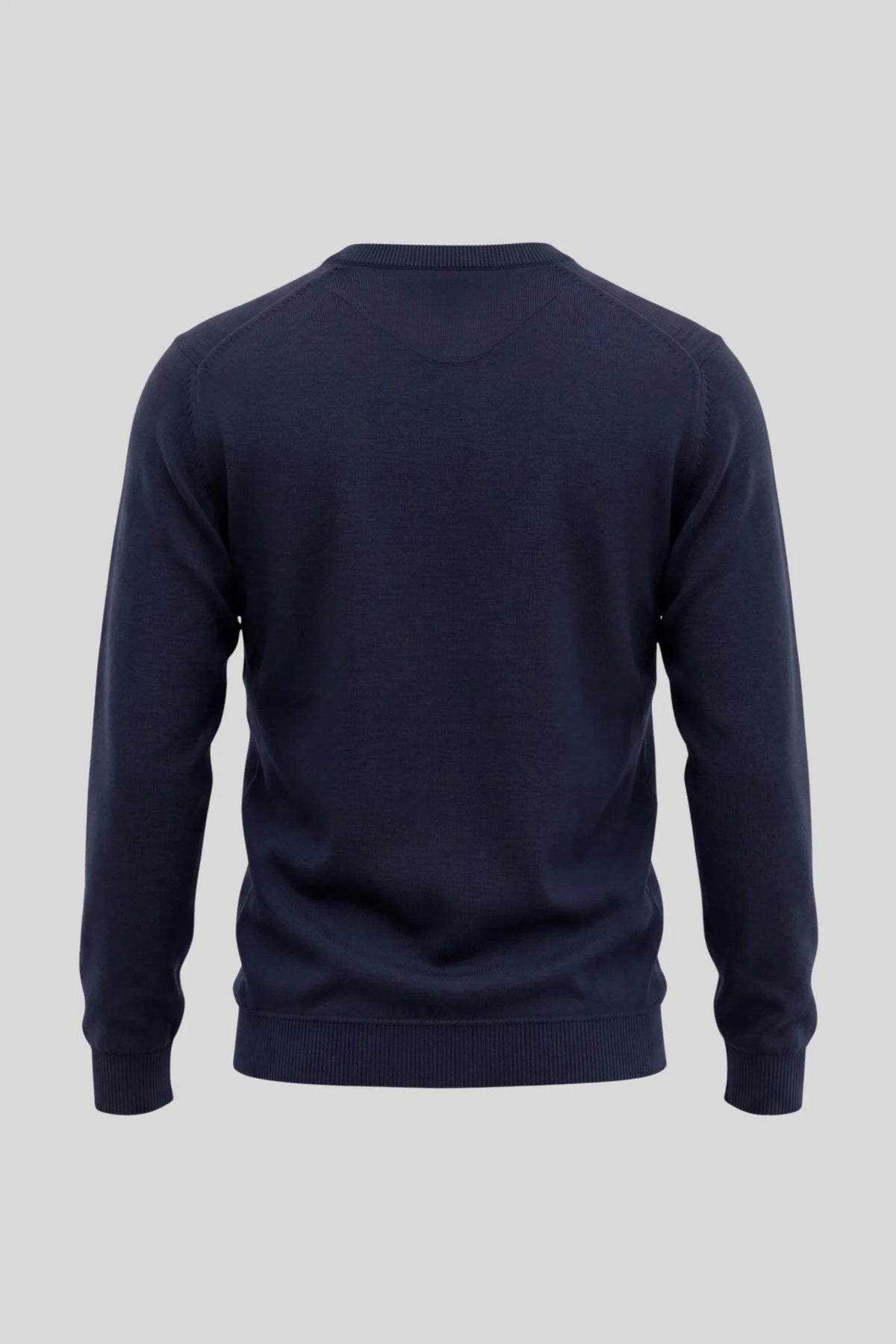 Мъжки памучен пуловер с обло деколте в морско синьо Roberto&Co Roberto Fashion Store Sweater CLM0808KNINAVYBLS S
