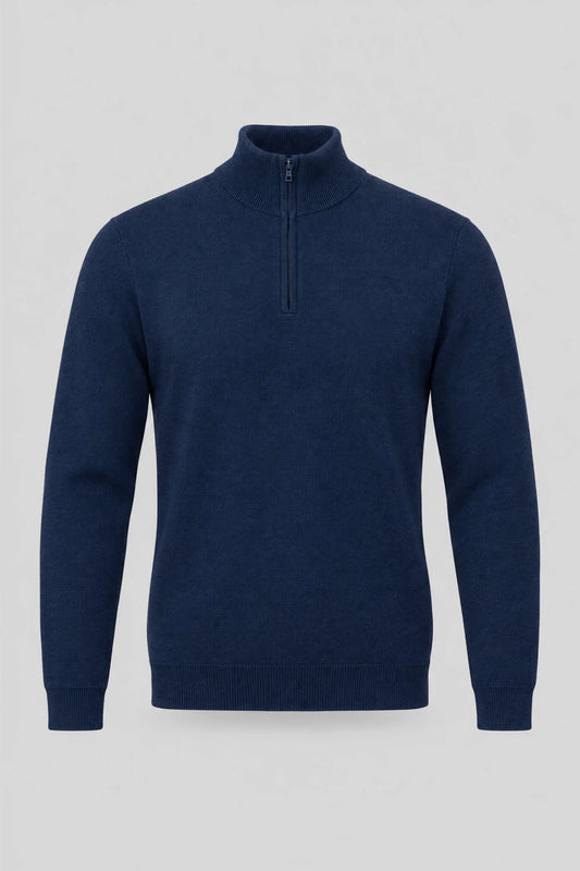 Мъжки пуловер с висока яка Boston Bilbao - тъмносин Boston Roberto Fashion Store Sweater MAY83408400-M M