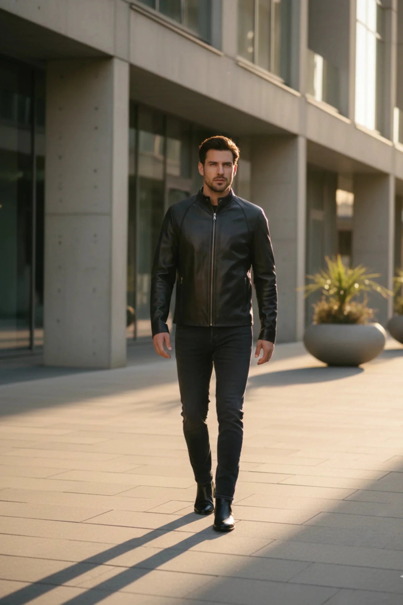 Мъжко Кожено Яке, Черен Roberto Fashion Roberto Fashion Store Jacket LEA2601JACBLKGENL S