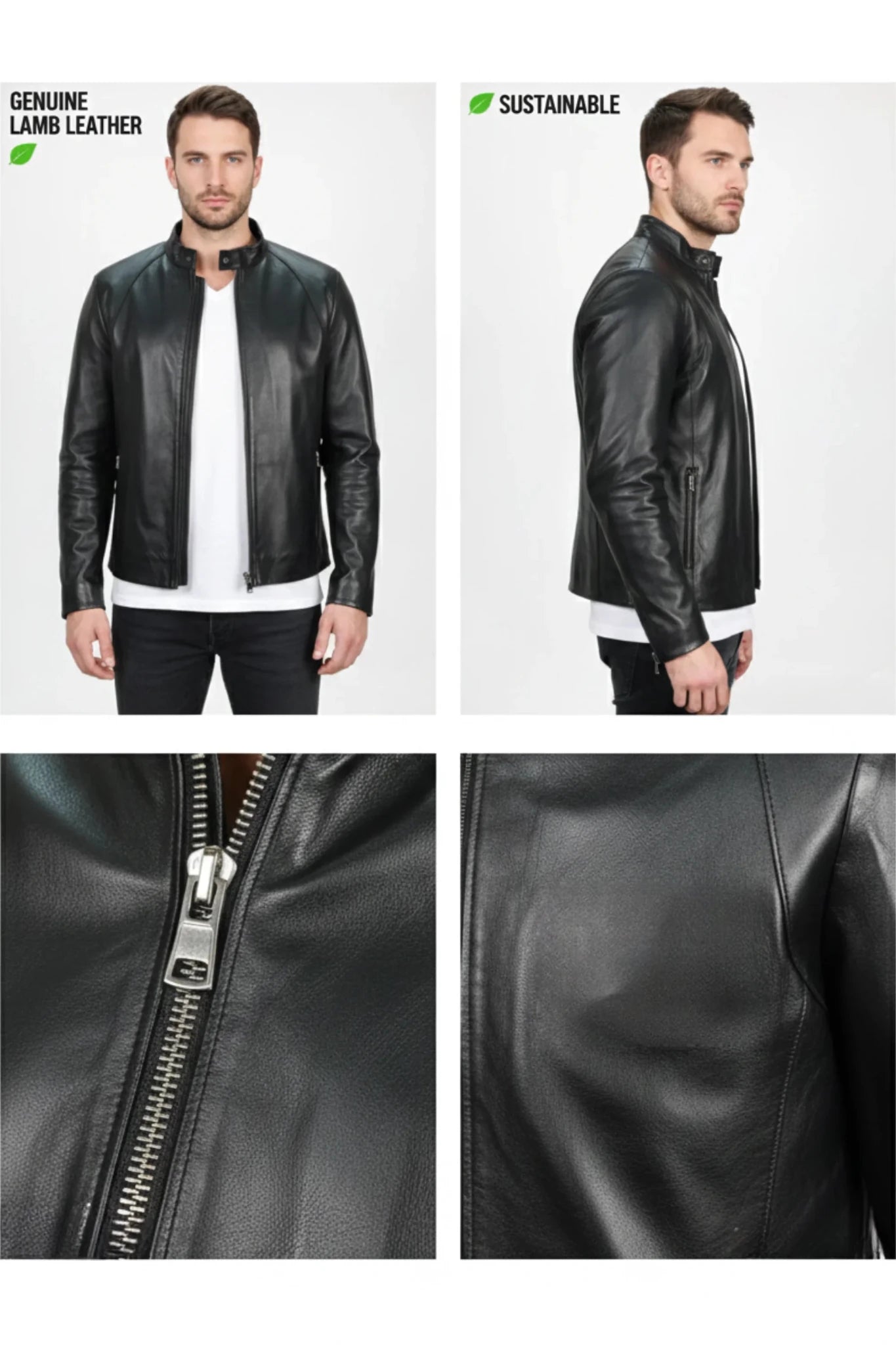 Мъжко Кожено Яке, Черен Roberto Fashion Roberto Fashion Store Jacket LEA2601JACBLKGENL S