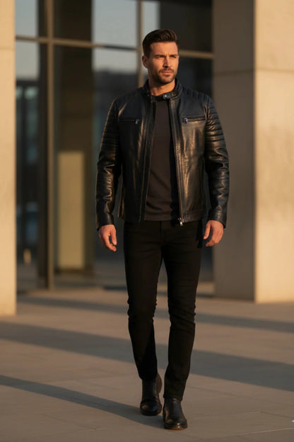 Мъжко Кожено Яке, Черен Roberto Fashion Roberto Fashion Store Jacket LEA2701JACBLKROCL S