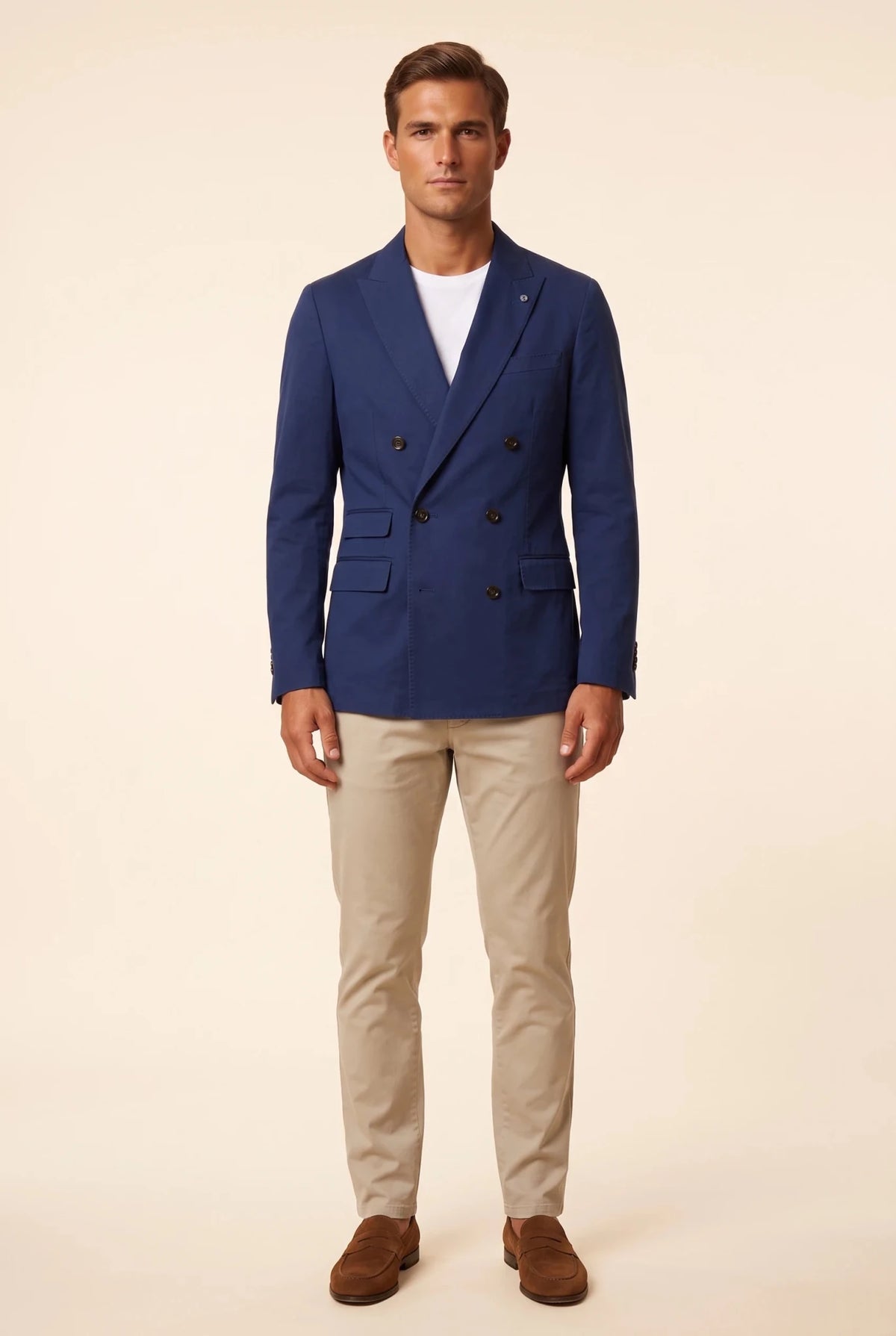 Мъжко сако с двуредно закопчаване от 100% памук Gant Roberto Fashion Store Blazer 076434-410-50 50