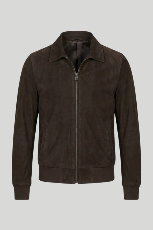 Мъжко яке "Matteo" от естествен велур, земно кафяво — размери XS-2XL Roberto&Co Roberto Fashion Store Jacket LEA2601JACBROMAT-M XS