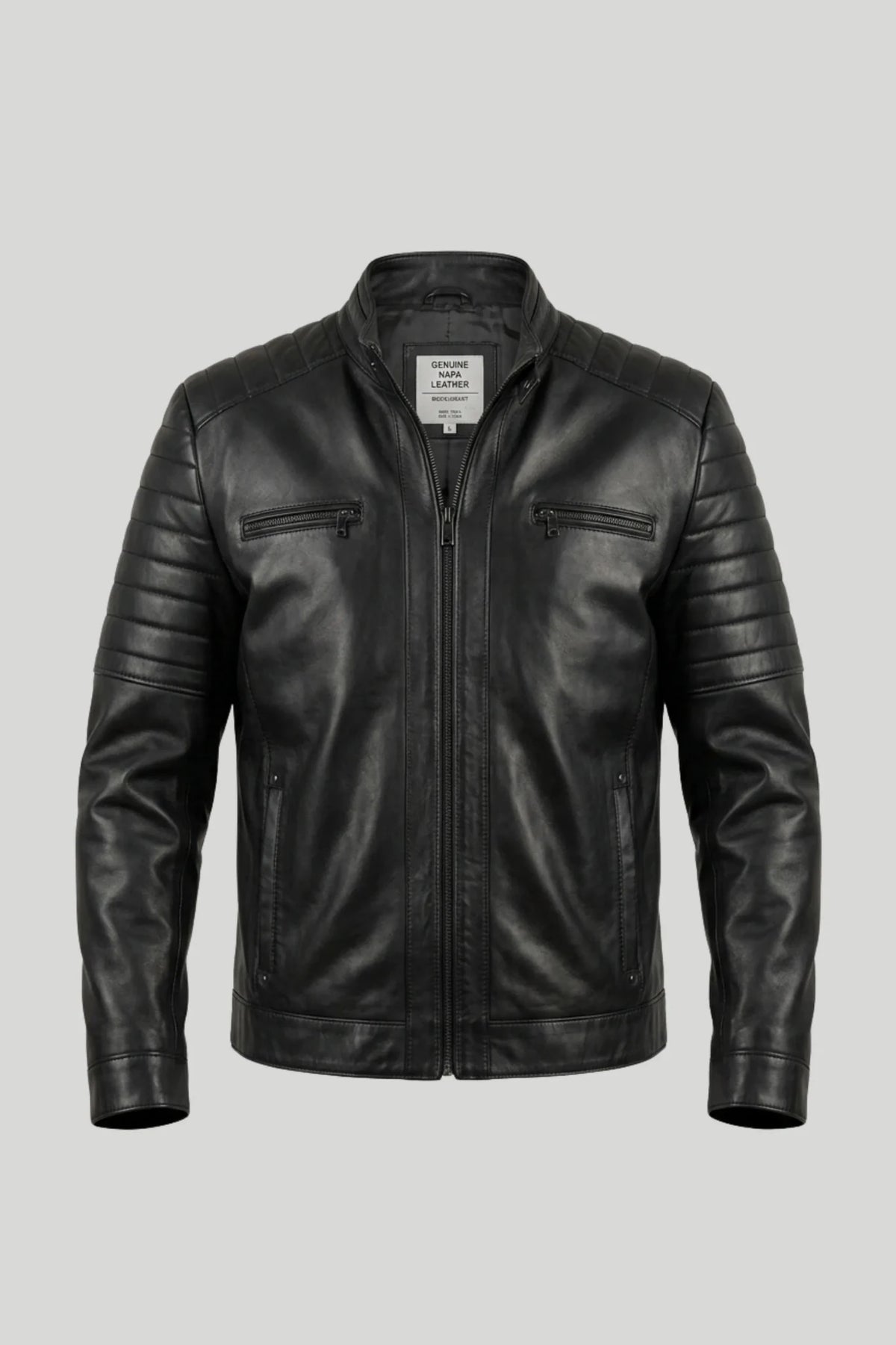 Мъжко яке "Rocky" от естествена кожа, черен — рокерски стил — размери XS-2XL Roberto&Co Roberto Fashion Store Jacket LEA2701JACBLKROC-M XS