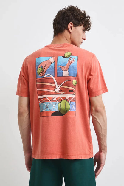Оранжева мъжка тениска от 100% памук с принт на гърба Medicine Roberto Fashion Store T-shirt RW26-TSM120-22X-S S