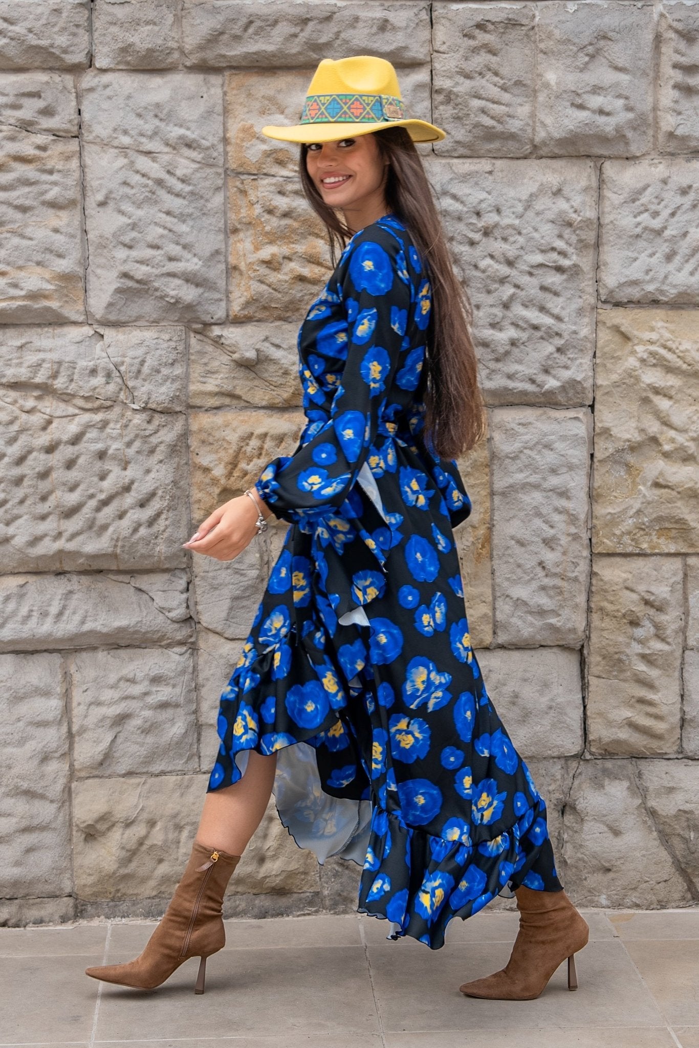 Рокля "АННА" дълга с цветен десен от вискоза за жени LaBalancia Roberto Fashion Store Shirt 5907378503902 XS/S