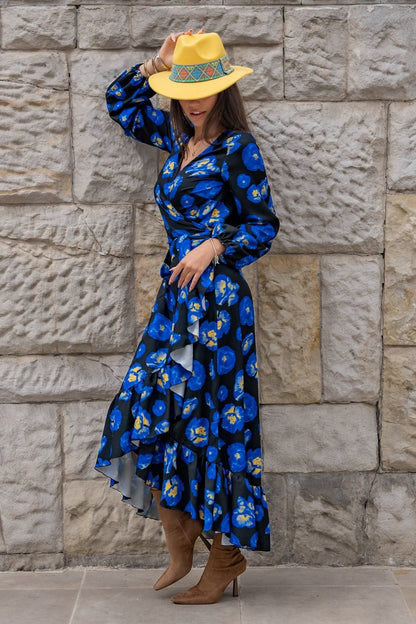 Рокля "АННА" дълга с цветен десен от вискоза за жени LaBalancia Roberto Fashion Store Shirt 5907378503902 XS/S