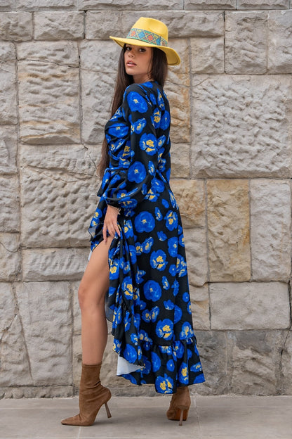 Рокля "АННА" дълга с цветен десен от вискоза за жени LaBalancia Roberto Fashion Store Shirt 5907378503902 XS/S