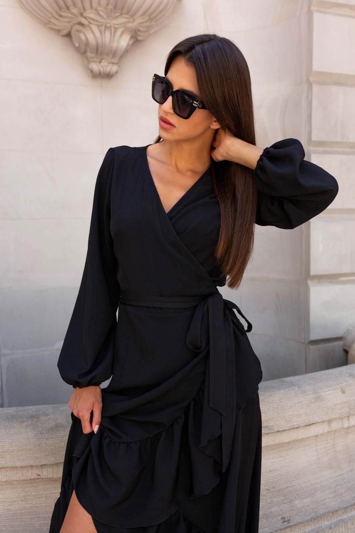 Рокля "АННА" дълга в черно, нежна вискоза за елегантна визия LaBalancia Roberto Fashion Store Shirt 5907378504183 XS/S