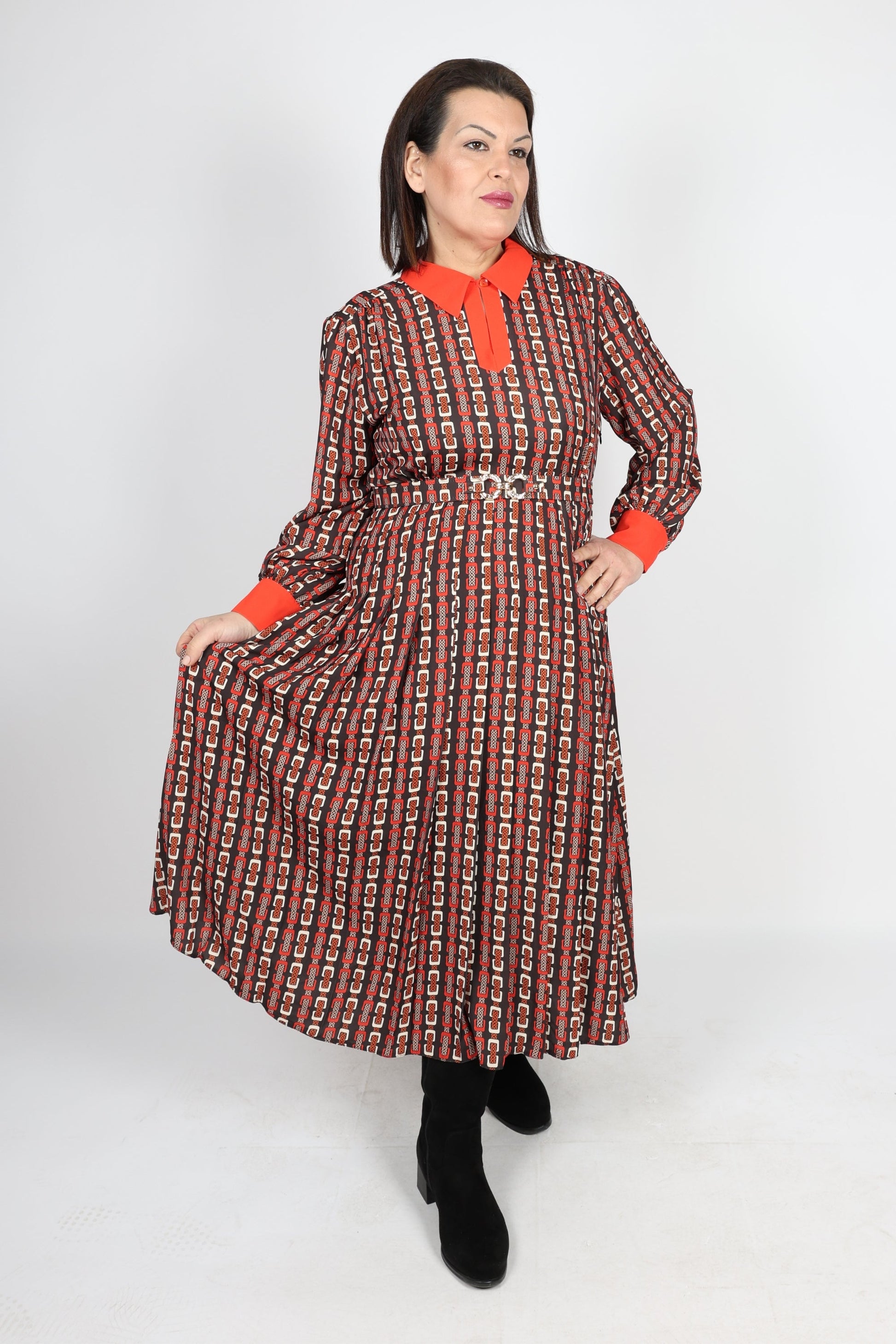 Рокля, Червен Roberto Fashion Store Dress RBRF1803DRSSRED Red 44 EU