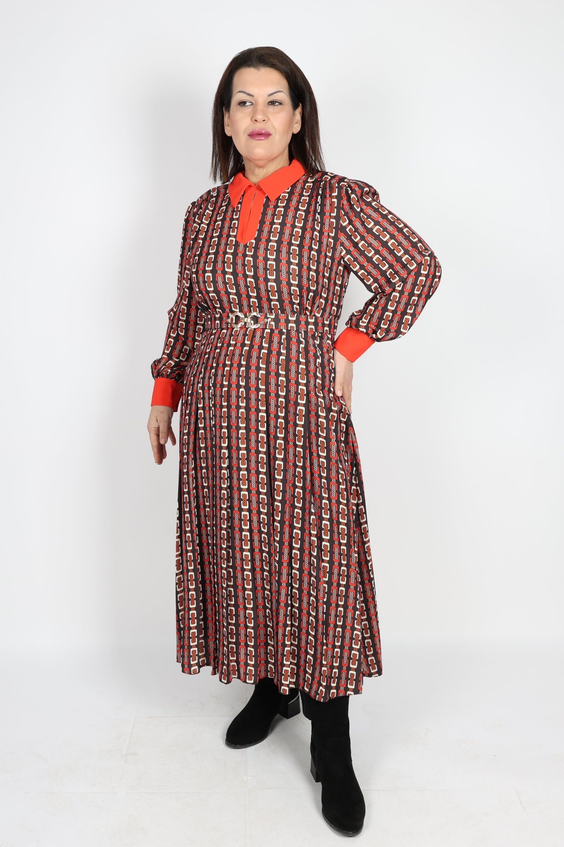 Рокля, Червен Roberto Fashion Store Dress RBRF1803DRSSRED Red 44 EU
