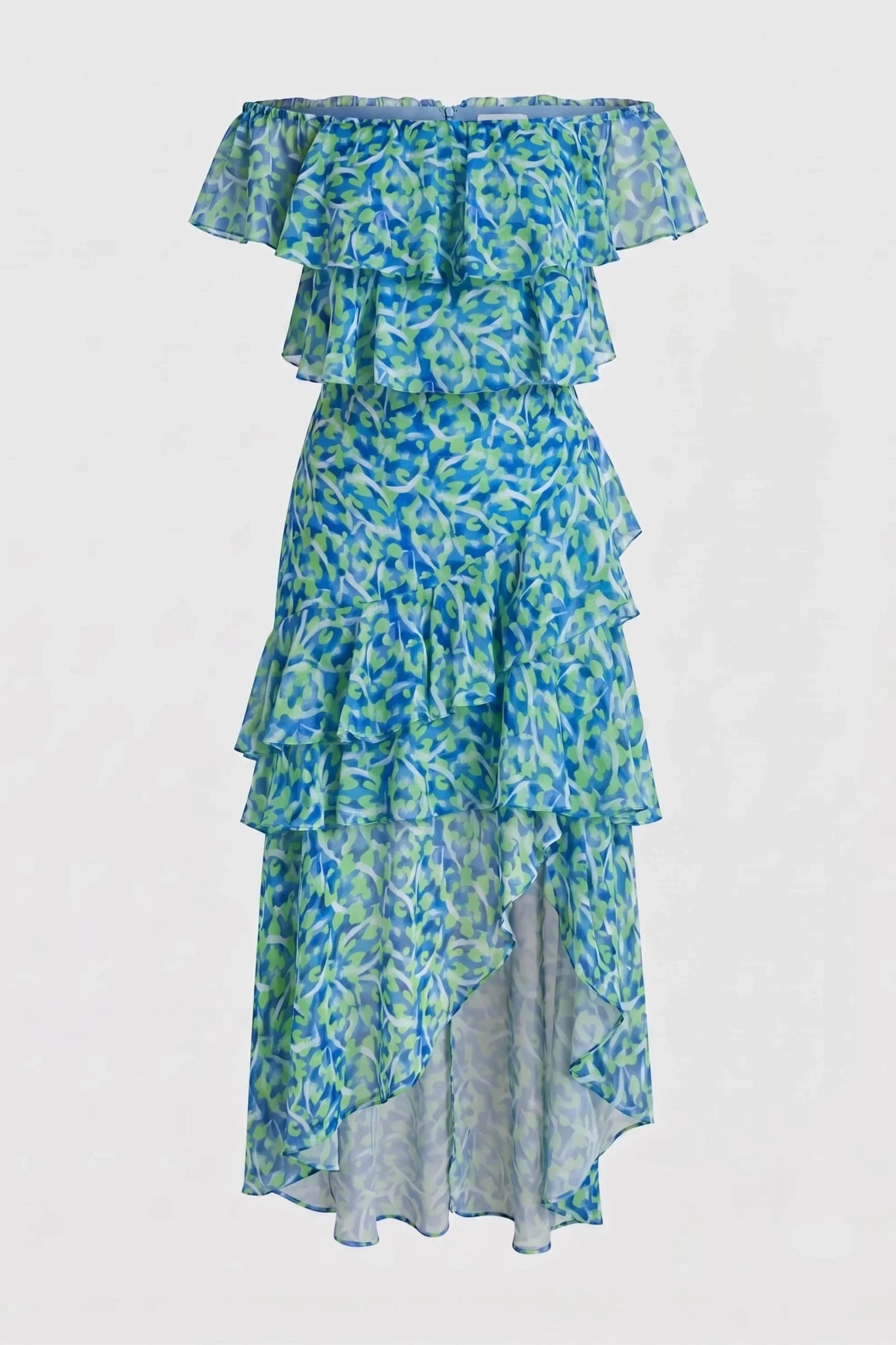 Рокля на цветя "Atlantida" - синьо Roberto&Co Roberto Fashion Store Dress KMY1007DRSBLUFLO-42 42