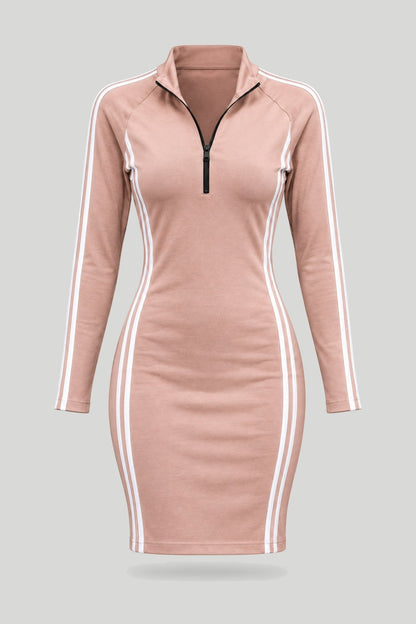Рокля от премиум визкоза с елегантна лента - Модел в бежов цвят LaBalancia Roberto Fashion Store Dress 5907378504060 S