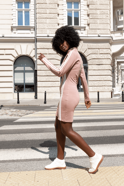 Рокля от премиум визкоза с елегантна лента - Модел в бежов цвят LaBalancia Roberto Fashion Store Shirt 5907378504060 S