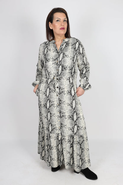 Рокля, Сив Roberto Fashion Store Dress RBRFSNKDRSS4XL 4XL Gray