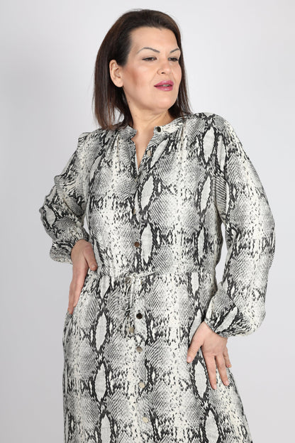 Рокля, Сив Roberto Fashion Store Dress RBRFSNKDRSS4XL 4XL Gray