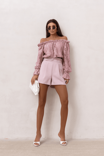 Жена Блуза MIA с дантела в прасковено розово LaBalancia Roberto Fashion Store Set 5907378521623 M